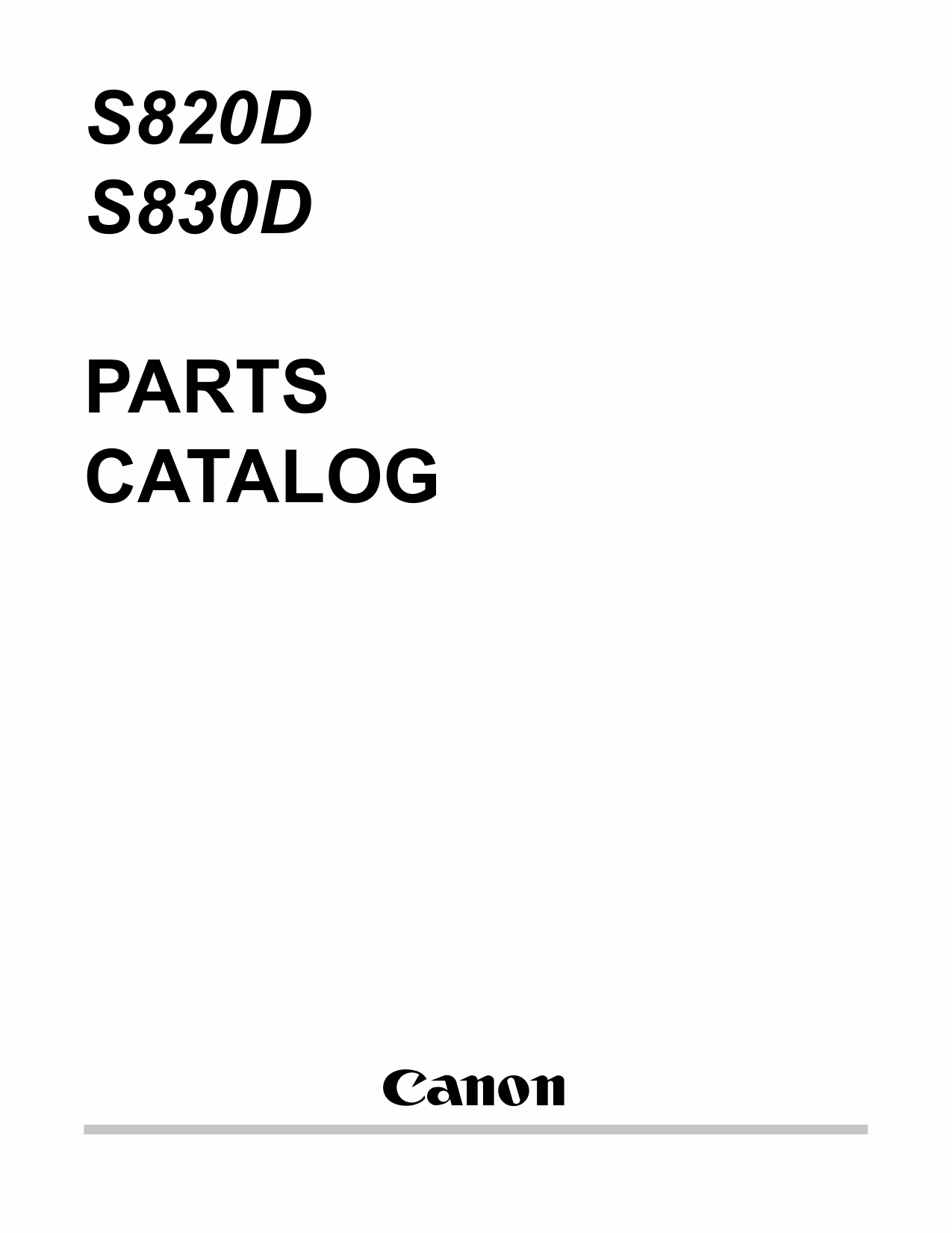Canon PIXUS S820D S830D Parts Catalog Manual-1
